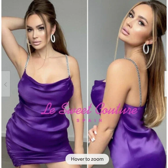 Zara | Dresses | Zara Woman Nwt Fw2 Purple Satin Dress Xs 8342348 | Poshmark